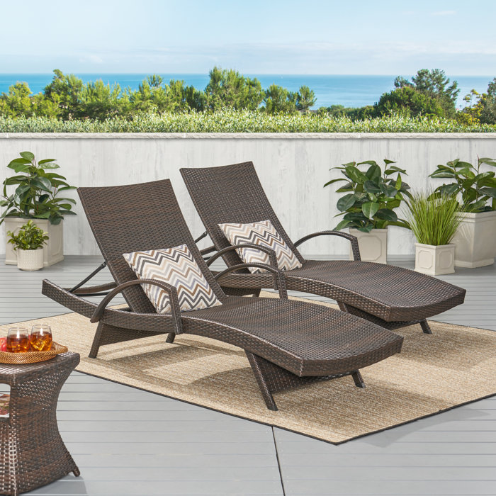 Sol 72 Outdoor™ Rebello 79.5'' Long Reclining Chaise Lounge Set